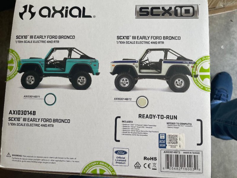 Image 1 of Axial SCX10 III Early Ford Bronco RTR 1/10 4WD Rock Crawler White AXI03014T2 New