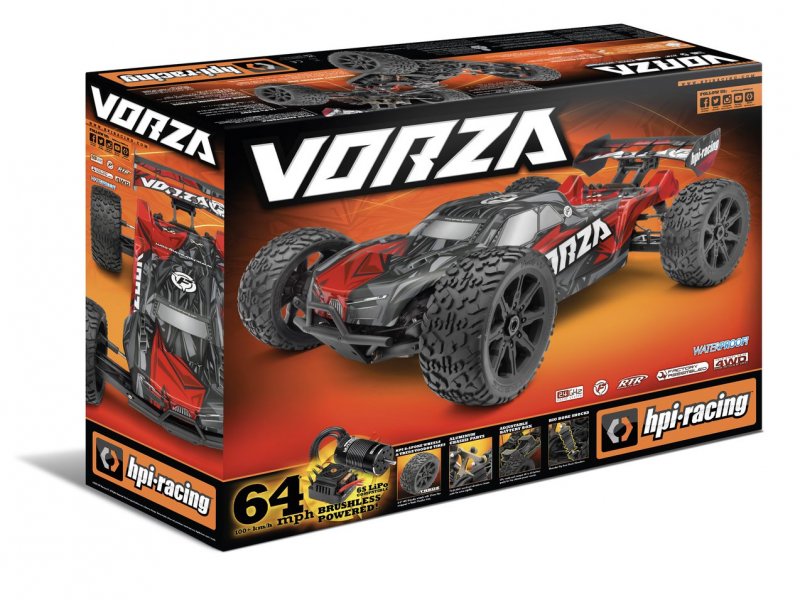 Image 8 of HPI Vorza Flux Truggy, 1/8 Scale 4WD RTR Brushless w/2.4GHz Radio System, Red