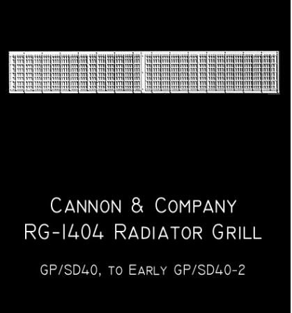 Cannon RG-1404 Radiator Grills GP/SD40, early -2