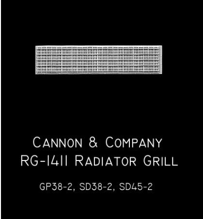 Cannon RG-1411 Radiator Grills GP/SD38-2, SD45-2