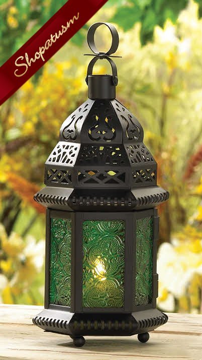 24 Wedding Centerpieces Green Table Hanging Moroccan Candle Lanterns
