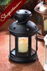 Black Colonial Candle Lantern Lamp Centerpiece