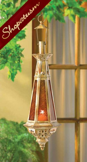36 Amber Hanging Lanterns Tear Drop Exotic Moroccan Lamps