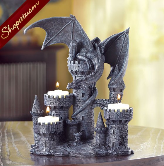 12 Centerpieces Medieval Dragon and Castle Tealight Candle Holder