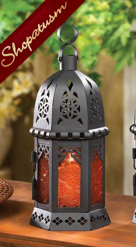 10 Moroccan Amber Glass Candle Lanterns Centerpieces Bulk Lot