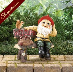 Outdoor Garden Gnome Greeting Welcome Sign