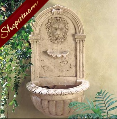 Lion Wall Fountain, Lion Wall Fountain, Roman Garden Fountains, Indoor, Outdoor