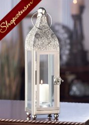 24 Candle Lanterns Ornate Silver Tower Wholesale Centerpieces