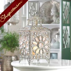 60 Crown Jewels Candle Lanterns Ornate Silver Wedding Centerpieces 