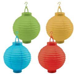10 4 Piece Light Up Battery Operated Orient Paper Lantern Party Set