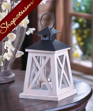 Colonial Height Centerpiece Wooden Candle Lantern
