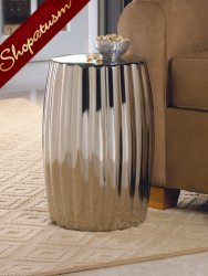 Decorative Silver Ceramic Stool Seat Accent Table Plant Stand
