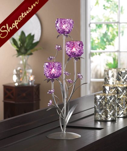 Large Fuchsia Blooms Wedding Centerpiece Floral Silver Candelabra