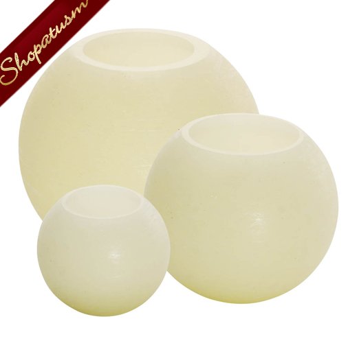 Image 1 of 10 Sets Flameless Candles Amber Light Centerpiece LED Round Candles 