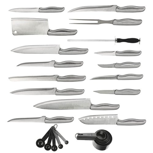Image 2 of Cucina Vita Steel Handles 34 Piece Knife Set Swivel Block