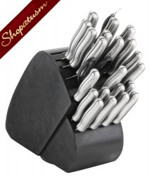 Cucina Vita Steel Handles 34 Piece Knife Set Swivel Block