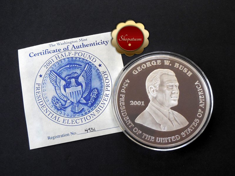 2001 8 troy oz 999 silver proof presidential election al design your own silver coin