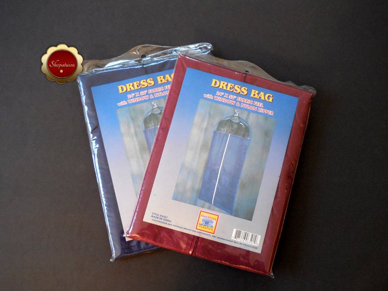 Red & Blue Garment Bags Fabric Feel Breathable Dress Bag 24 x 52