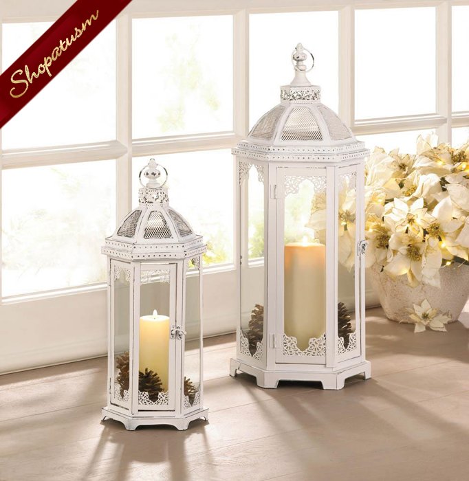 48 Wholesale White Wedding Lanterns Med Vintage Style