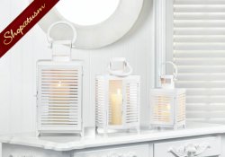 24 Horizon Lanterns Bulk Lot Med White Contemporary Design Wedding Centerpiece