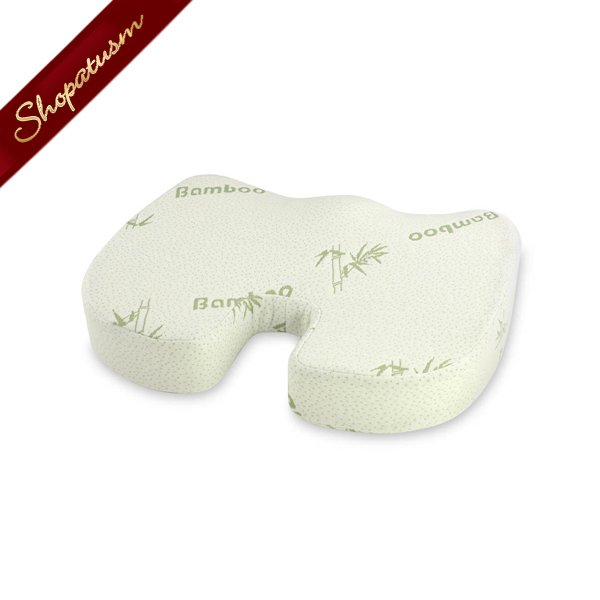 Image 1 of Bamboo Memory Foam Seat Cushion Bamboo Fiber Pillow Cover