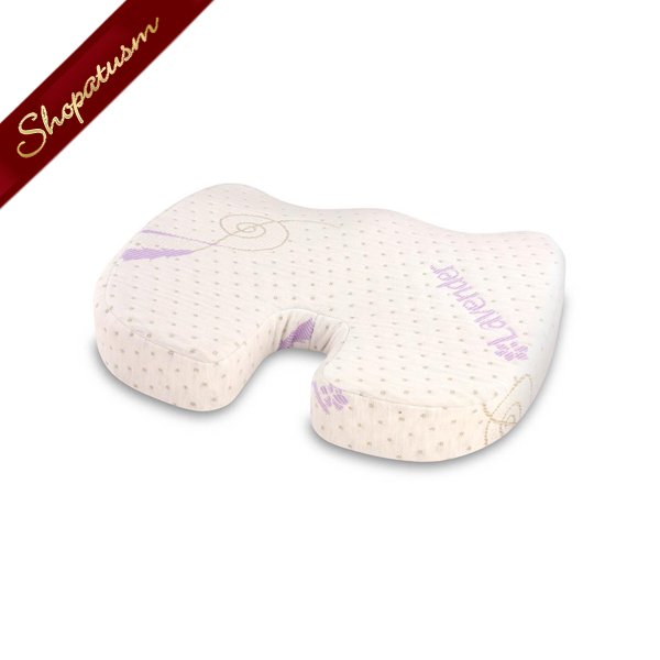 Image 1 of Lavender Bamboo Memory Foam Seat Cushion Bamboo Fiber Pillow Cover
