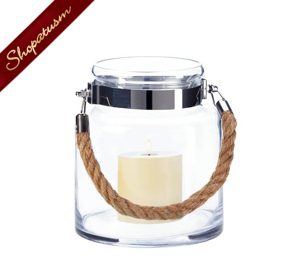 36 Small Glass Hurricane Lanterns Rope Handle Wedding Centerpieces 36 Small Glass Hurricane Lanterns Rope, Rope Handle Hurricane Lamp