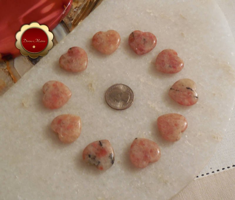 Mini Sunstone Heart Gemstone Pocket Hearts Sacral Chakra Good Luck Stone