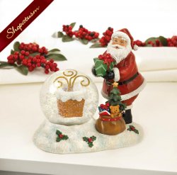 Christmas Santa And Chimney Snow Globe LED Light