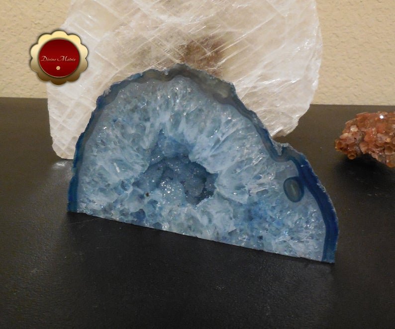 Image 2 of Blue Agate Geode, Blue Agate Quartz Druzy, Brazilian Quartz Agate