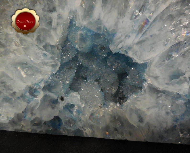 Image 4 of Blue Agate Geode, Blue Agate Quartz Druzy, Brazilian Quartz Agate