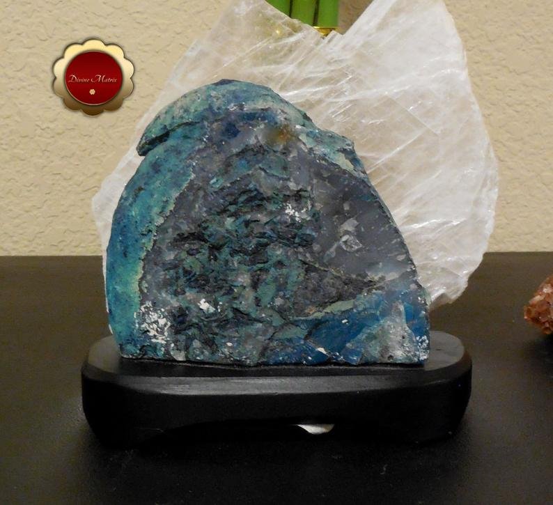 Image 3 of Blue Agate Geode, Blue Agate Quartz Druzy, Brazilian Quartz Agate
