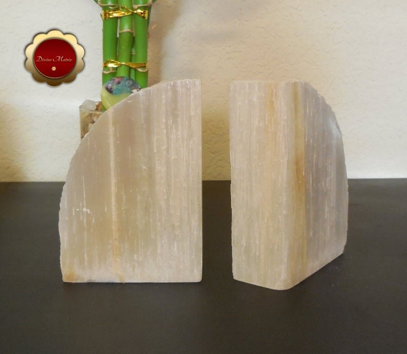 selenite bookends
