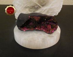 Titanium Quartz Cluster, Gold and Magenta Quartz Geode