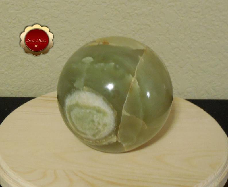 Image 4 of 4 inch Large Green Onyx Sphere