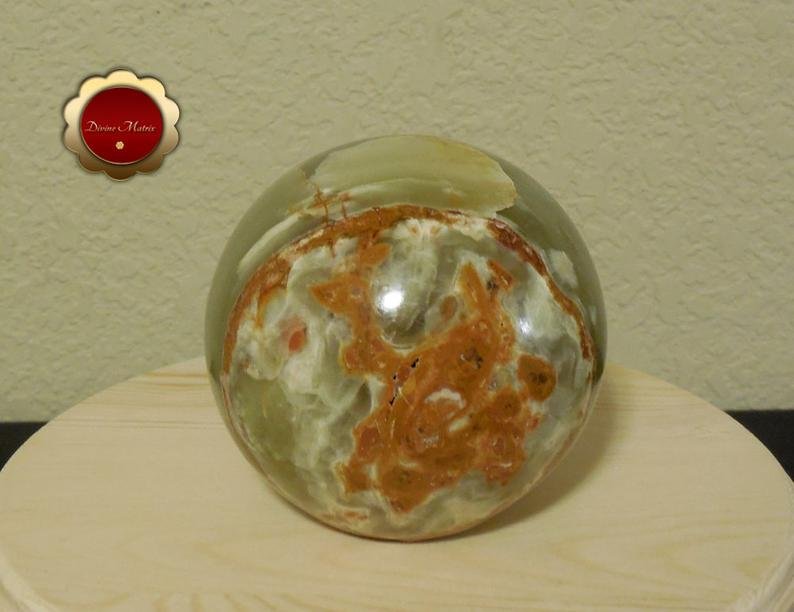 Image 7 of 4 inch Large Green Onyx Sphere