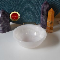 5 Pink Mangano Calcite Bowl, Large Pink Calcite Bowl, Decorative Crystal Bowl
