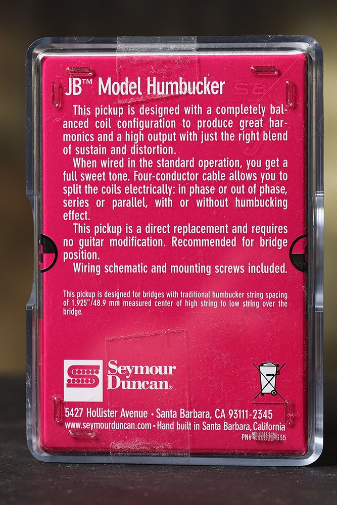 Image 1 of Seymour Duncan JB MODEL HUMBUCKER Guitar Pickup, BLACK SH-4 Bridge Position NEW