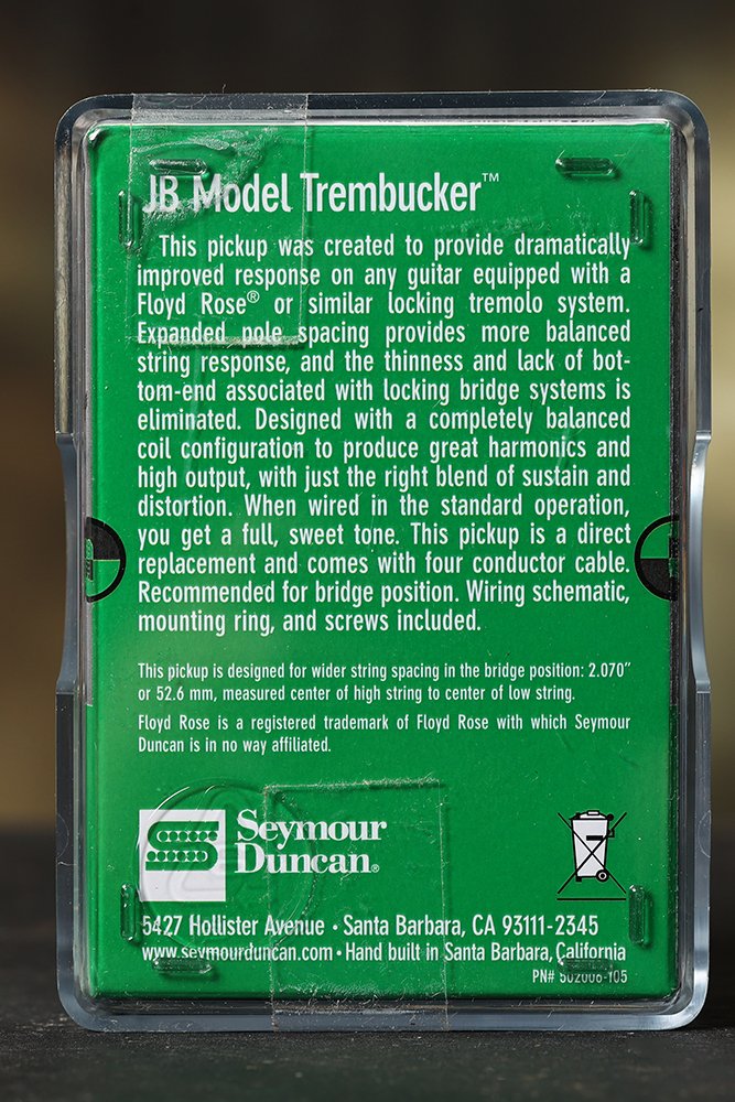 Image 1 of Seymour Duncan TB-4 JB Trembucker Humbucker Pickup Bridge Black Floyd Rose
