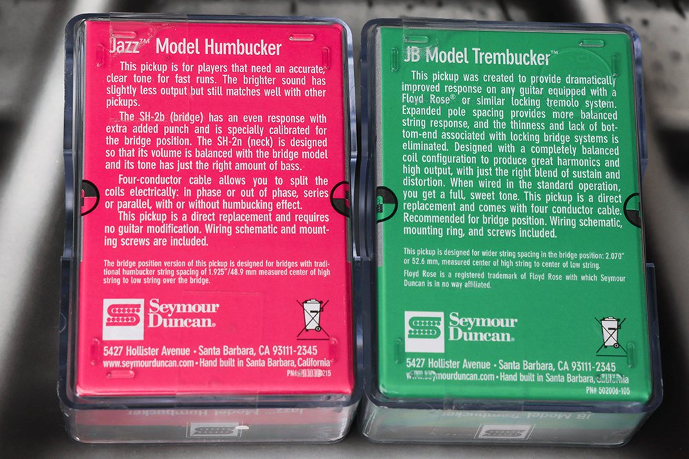 Image 1 of Seymour Duncan TB-4 JB SH-2n Jazz REVERSE ZEBRA PICKUP SET Trembucker Guitar NEW