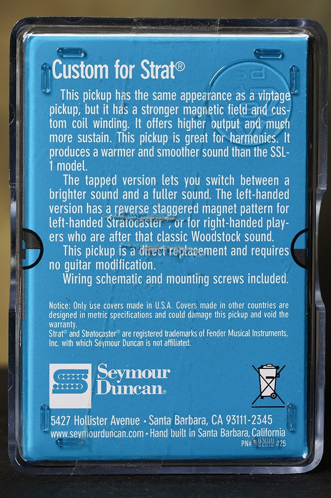 Image 1 of Seymour Duncan SSL-5 Custom Staggered Strat Pickup WHITE Fender Stratocaster