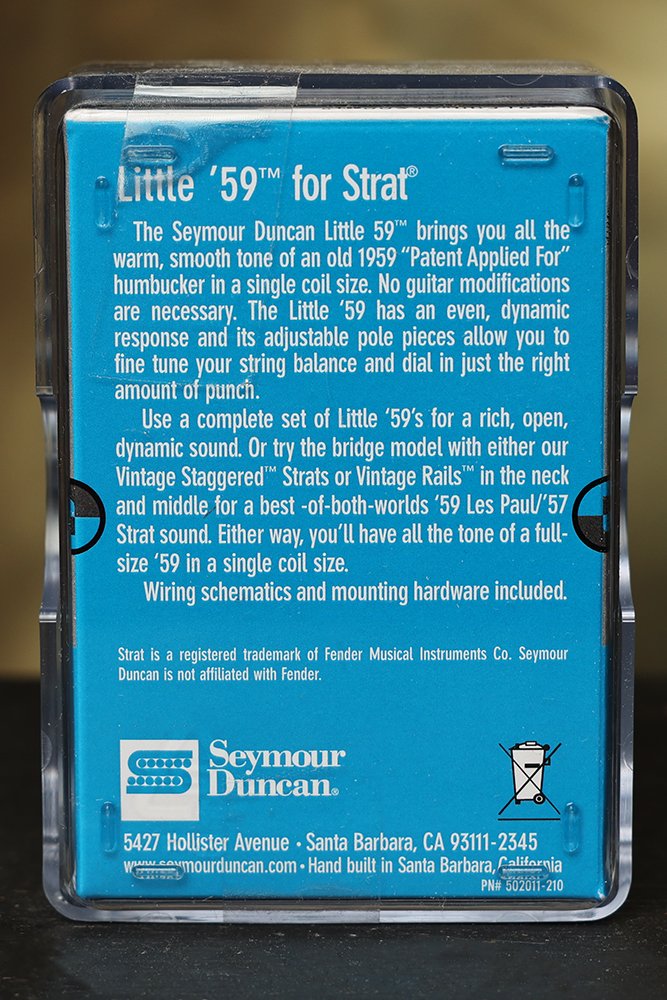 Image 1 of Seymour Duncan SL59-1 Little 59 Strat PAF Humbucker Bridge Pickup BLACK NEW