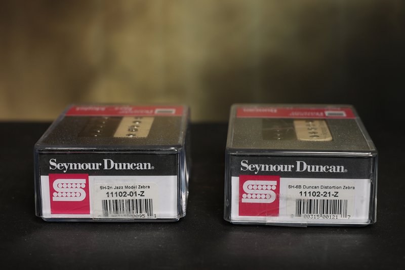 Image 2 of Seymour Duncan Distortion SH-6 Bridge SH-2 Jazz Neck Humbucker Pickup Set ZEBRA