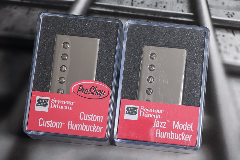 Image 0 of Seymour Duncan SH-11 Custom Custom Bridge & Sh-2 Jazz Neck Pickup Set NICKEL NEW