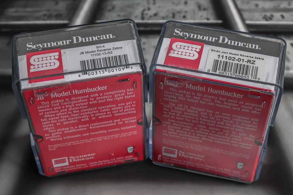 Image 2 of Seymour Duncan JB Jazz Hot Rodded PICKUP SET Humbucker SH-4 SH-2n REVERSE ZEBRA