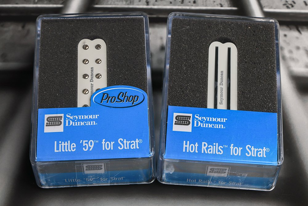 Image 0 of Seymour Duncan Hot Rails & Little 59 Strat Pickup Set WHITE SHR-1b SL59-1n