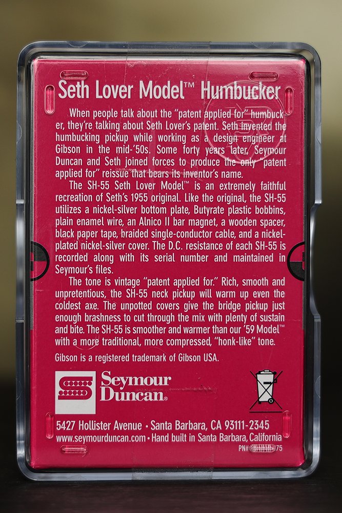 Image 1 of Seymour Duncan SH-55n Seth Lover Humbucker Pickup Neck Nickel Single Conductor