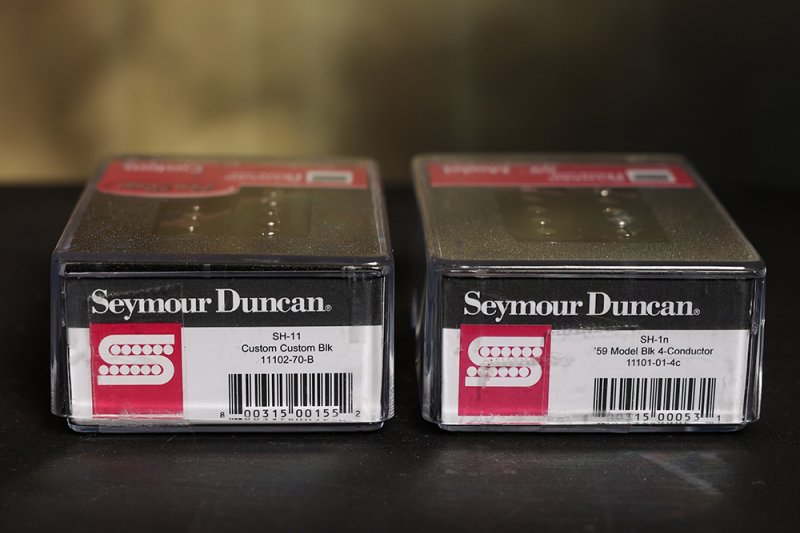 Image 2 of Seymour Duncan SH-11 Custom Custom & SH-1N 59 4c Humbucker Pickup Set Black