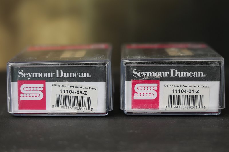 Image 2 of Seymour Duncan APH-1 Alnico II Pro Neck & Bridge Pickup Set Zebra Humbucker