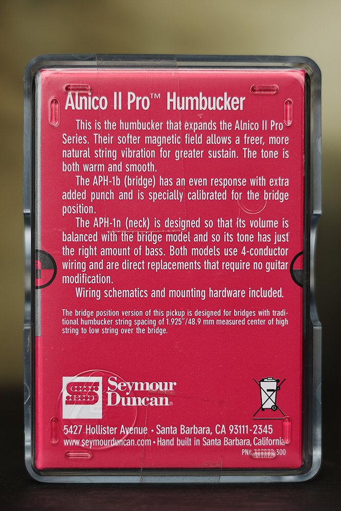 Seymour Duncan APH-1 Alnico II Pro Neck Pickup Black Humbucker